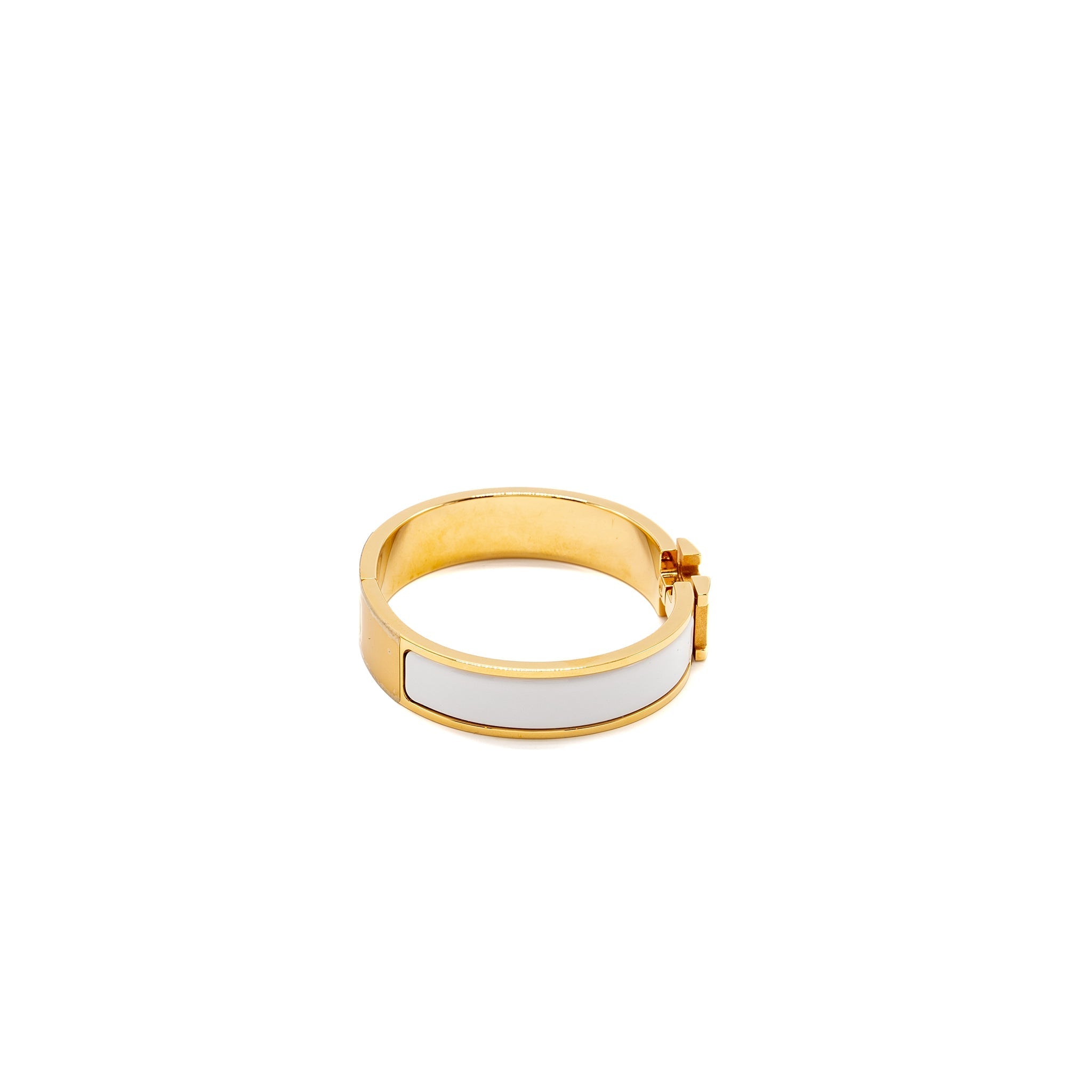 HERMES CLIC H BRACELET BLANC GHW