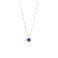 VAN CLEEF & ARPELS VINTAGE ALHAMBRA PENDANT, CELESTIAL BLUE SEVRES PROCELAIN YELLOW GOLD, DIAMOND