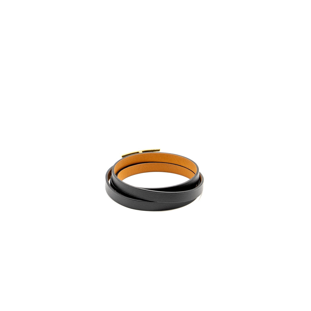HERMES HAPI 3 BRACELET BLACK GHW