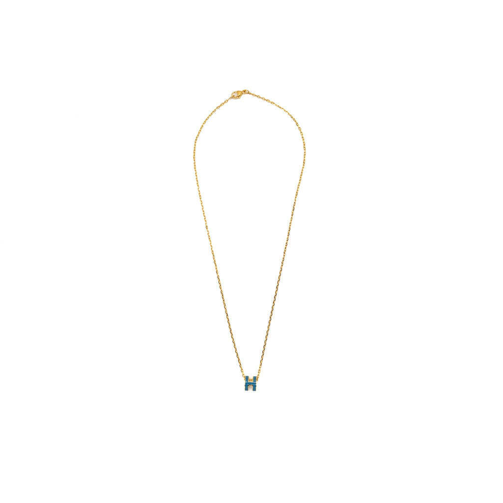 HERMES MINI POP H PENDANT BLUE GHW