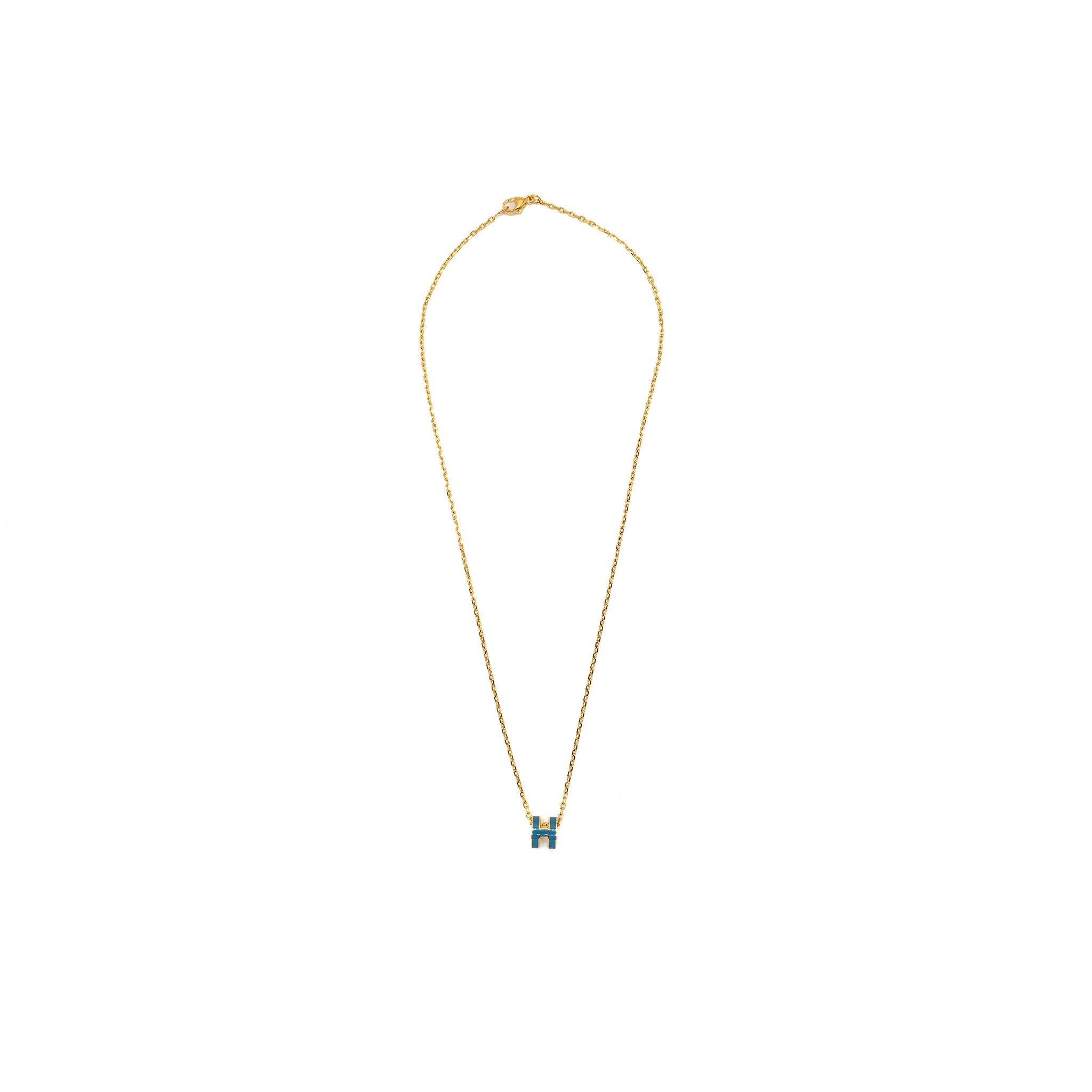 HERMES MINI POP H PENDANT BLUE GHW