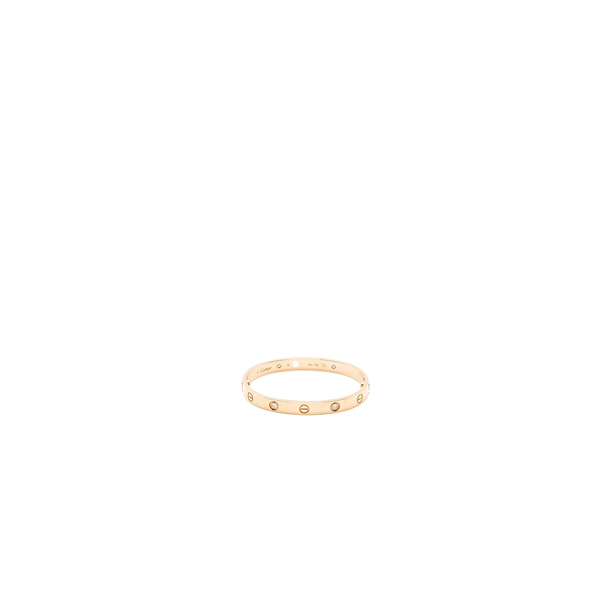 CARTIER LOVE BRACELET ROSE GOLD 4 DIAMONDS