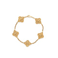 VAN CLEEF & ARPELS VINTAGE ALHAMBRA 5-MOTIF BRACELET YELLOW GOLD