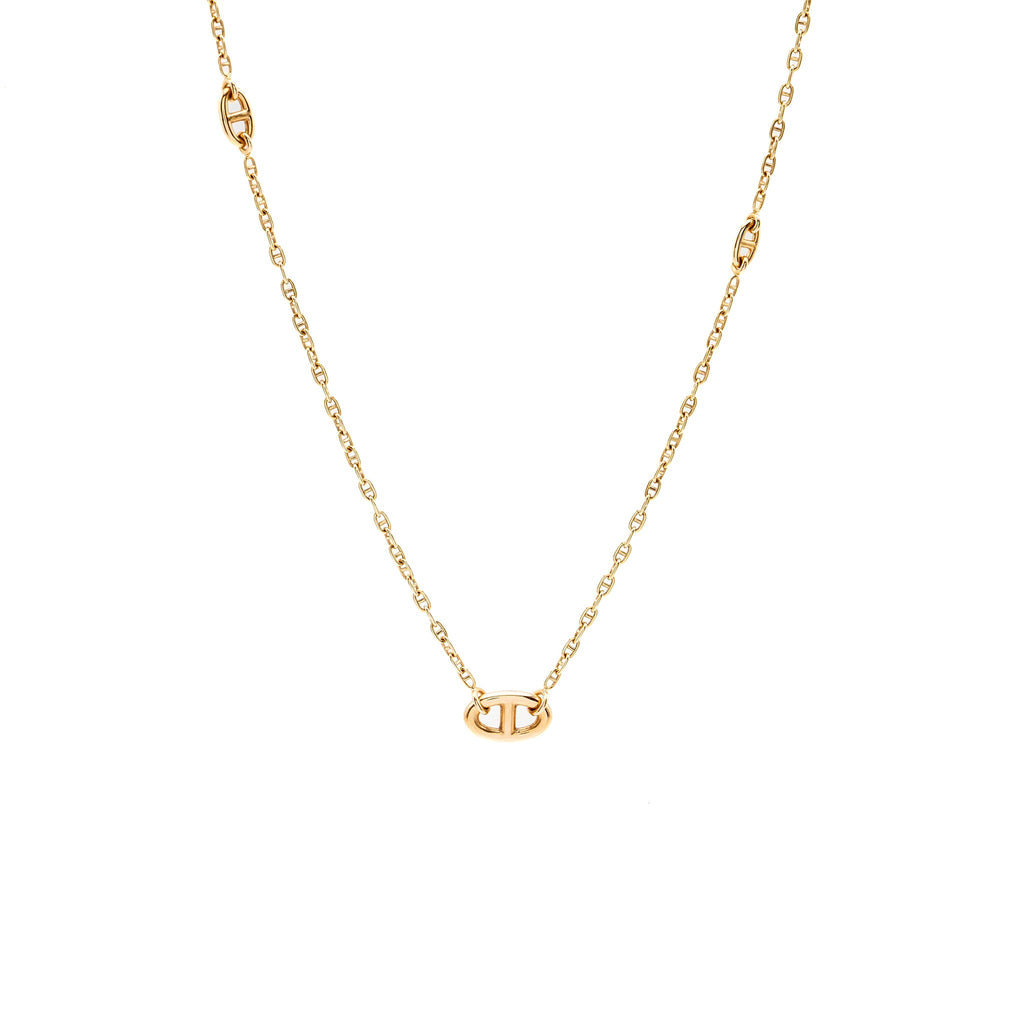 HERMES FARANDOLE LONG NECKLACE ROSE GOLD