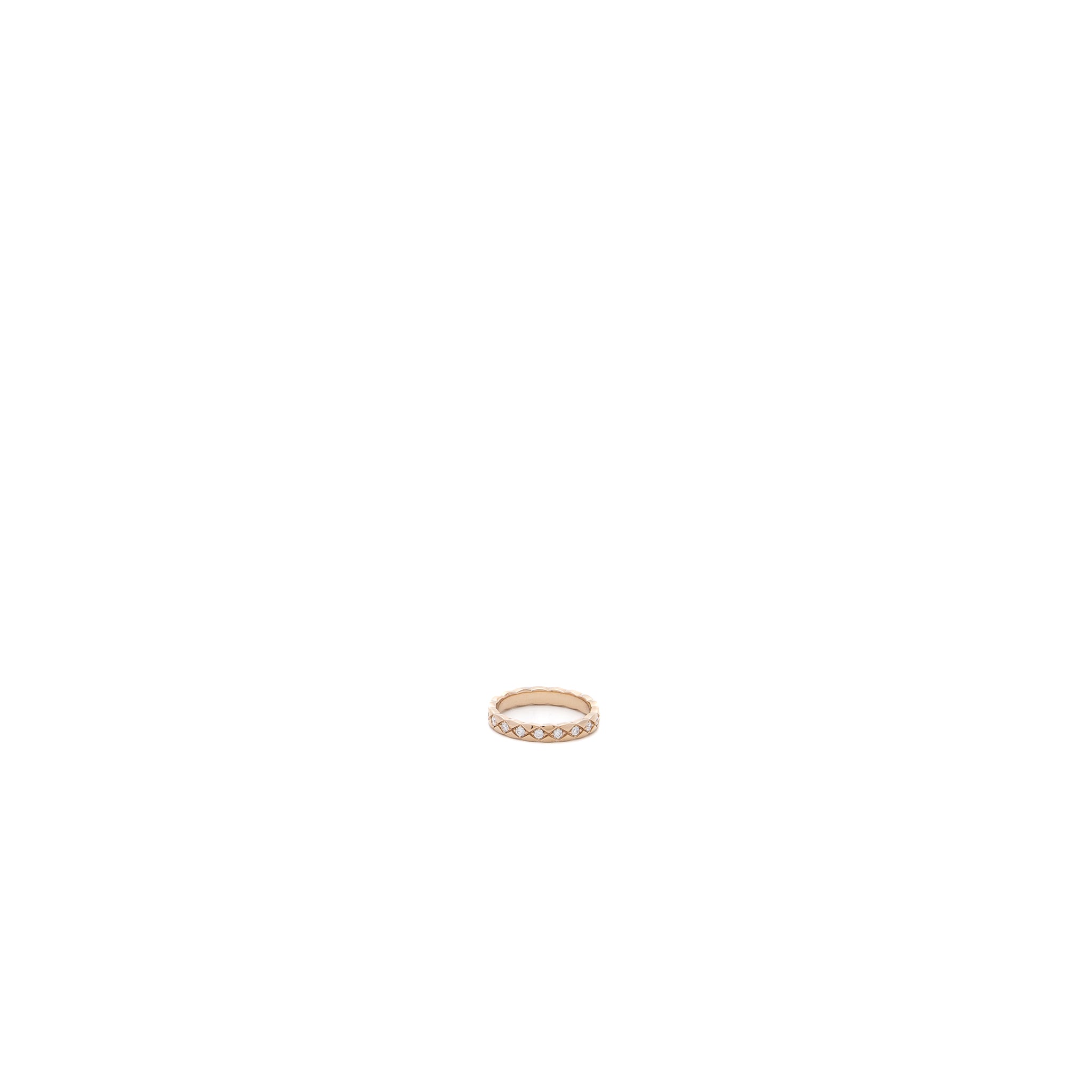 CHANEL COCO CRUSH RING QUILTED MOTIF MINI VERSION BEIGE GOLD DIAMONDS