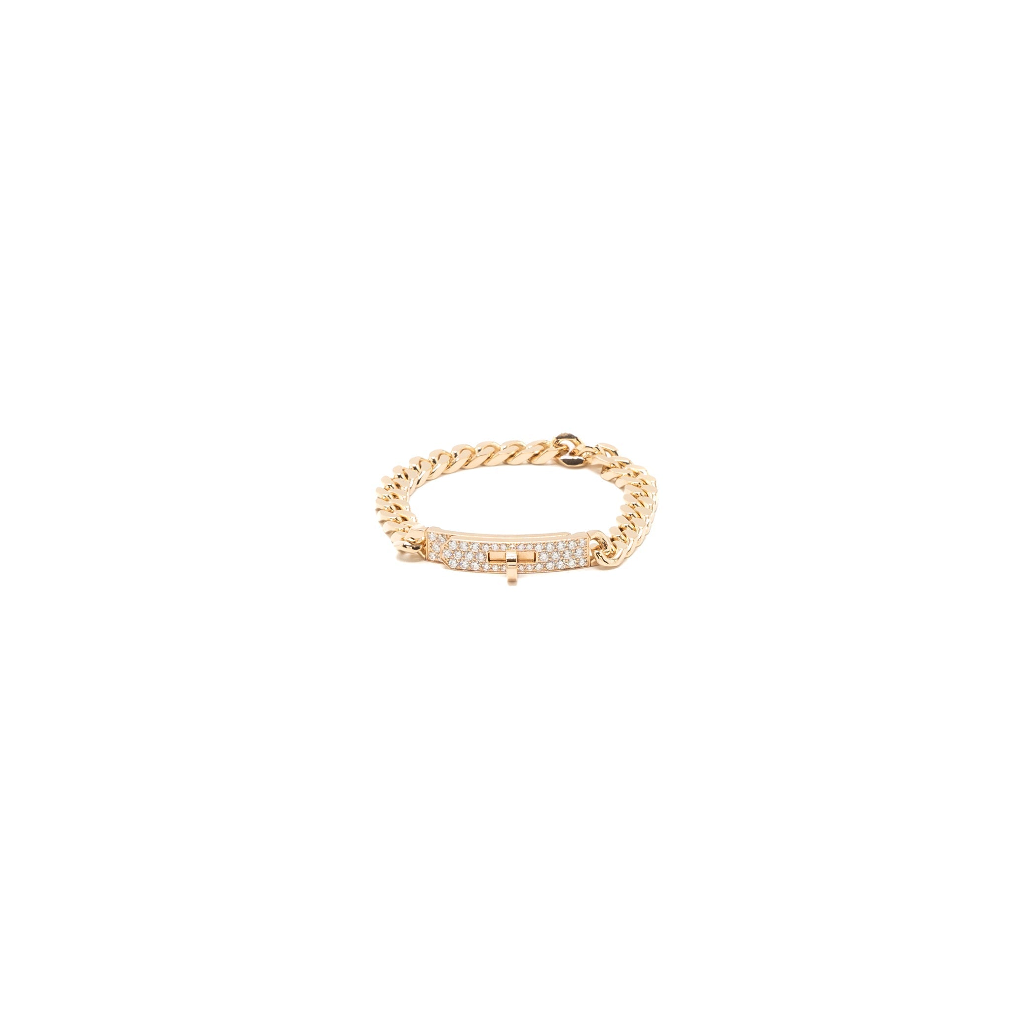 HERMES KELLY GOURMETTE BRACELET ROSE GOLD DIAMONDS