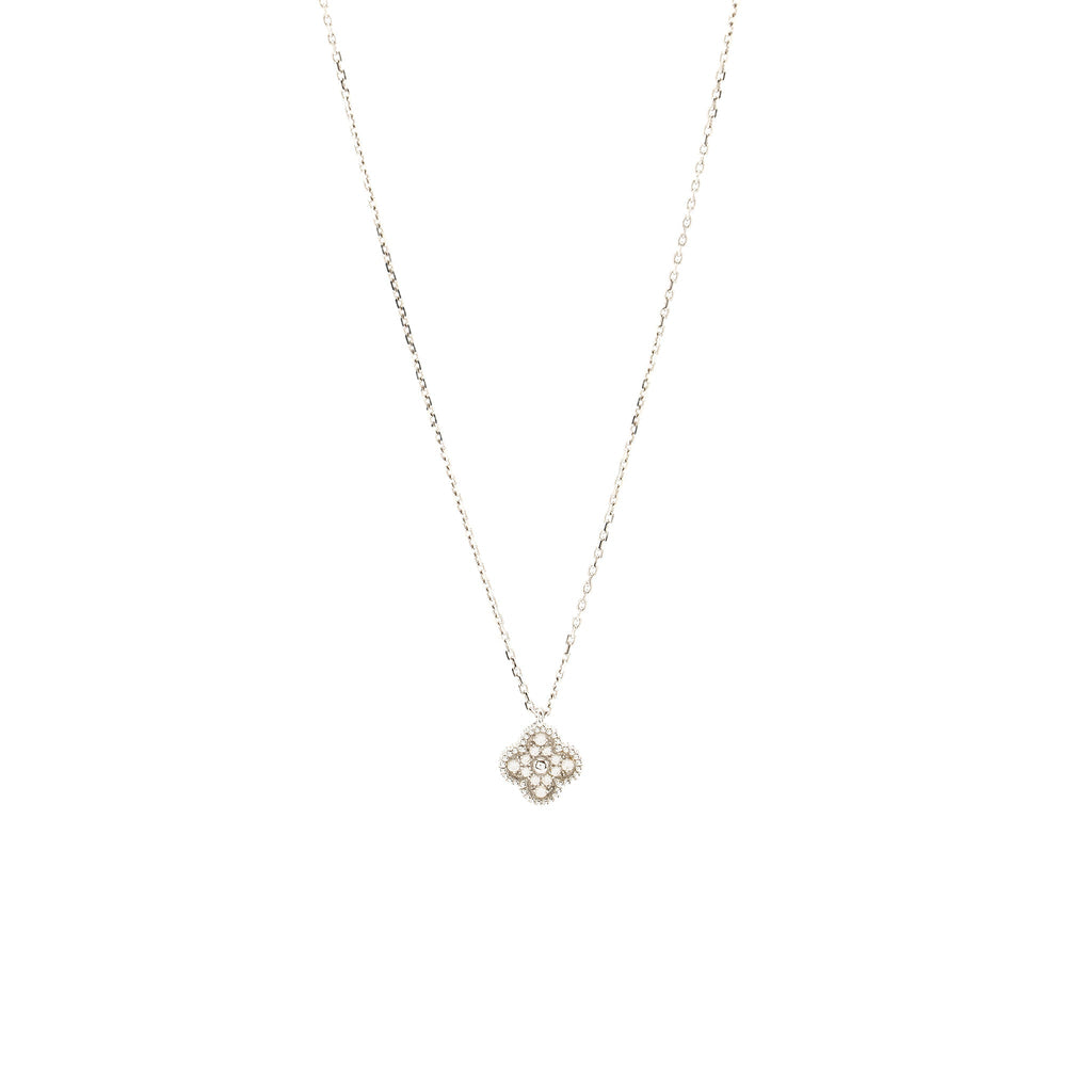 VAN CLEEF & ARPELS SWEET ALHAMBRA PENDANT WHITE GOLD DIAMONDS