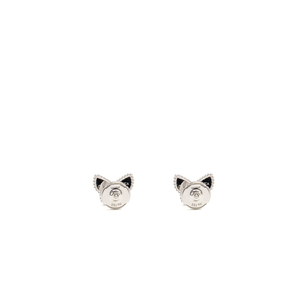 VAN CLEEF & ARPELS SWEET ALHAMBRA BUTTERFLY EARSTUDS WHITE GOLD, TURQUOISE