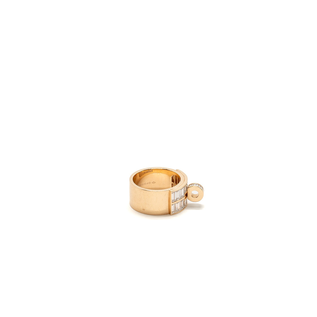 HERMES KELLY BAGUETTES RING ROSE GOLD WITH DIAMONDS