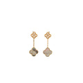 VAN CLEEF & ARPELS MAGIC ALHAMBRA 2-MOTIFS EARRINGS ROSE GOLD GREY MOTHER OF PEARL, DIAMONDS