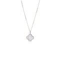 VAN CLEEF AND ARPELS MAGIC ALHAMBRA LONG NECKLACE, 1 MOTIF 18K WHITE GOLD, CHALCEDONY