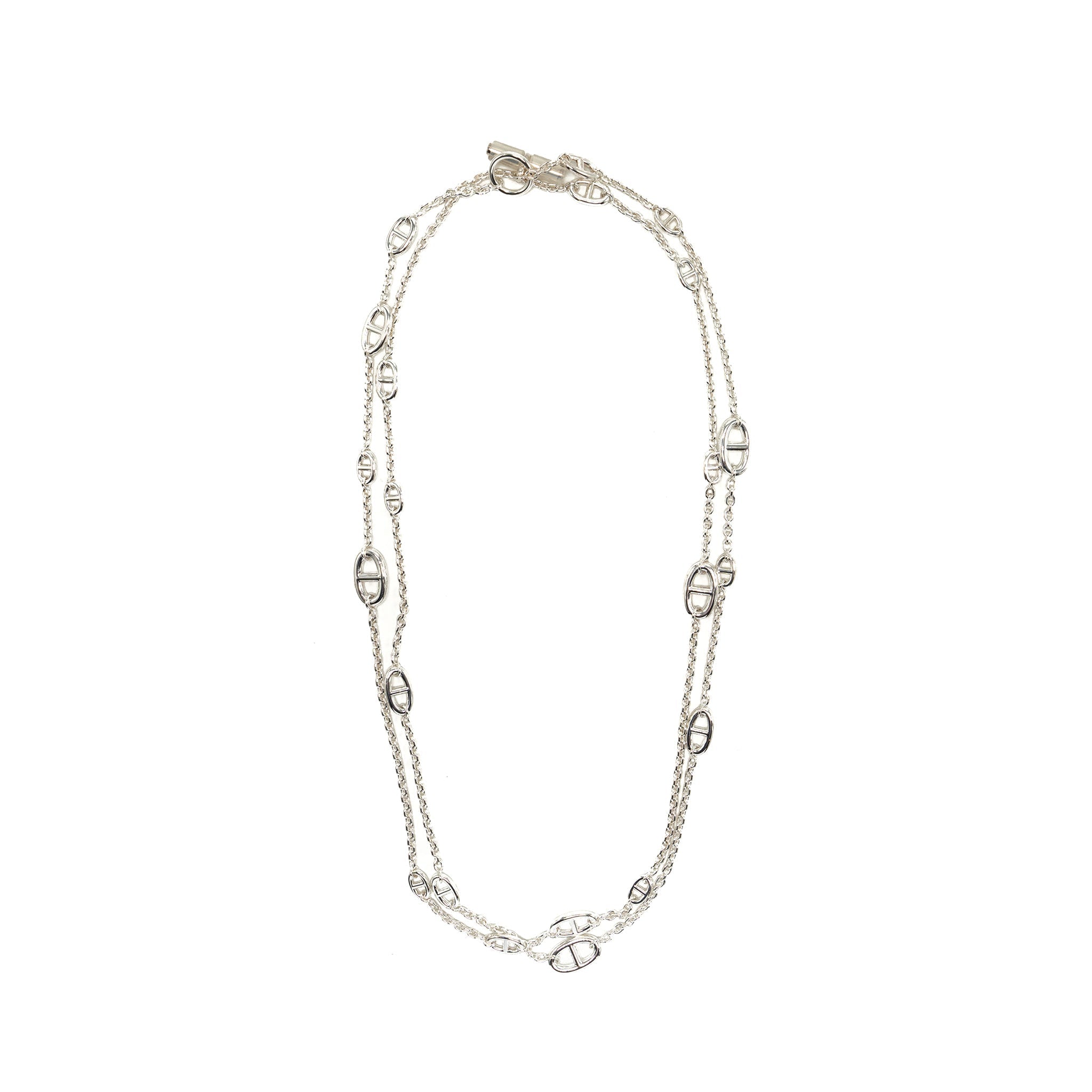 HERMES 160CM FARANDOLE LONG NECKLACE STERLING SILVER