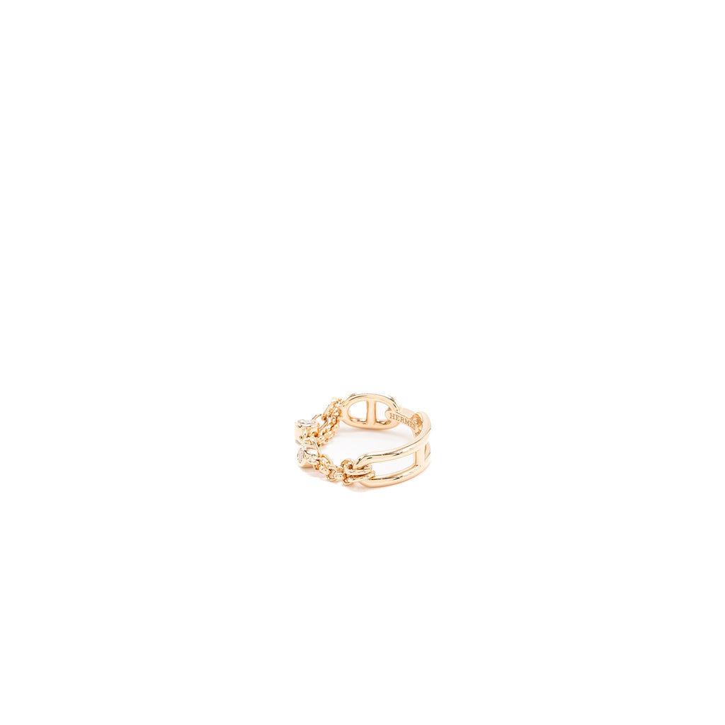 HERMES CHAINE D'ANCRE CHAOS RING ROSE GOLD DIAMONDS