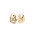 CHANEL CC HOOP EARRINGS PEARL/CRYSTAL LIGHT GOLD TONE