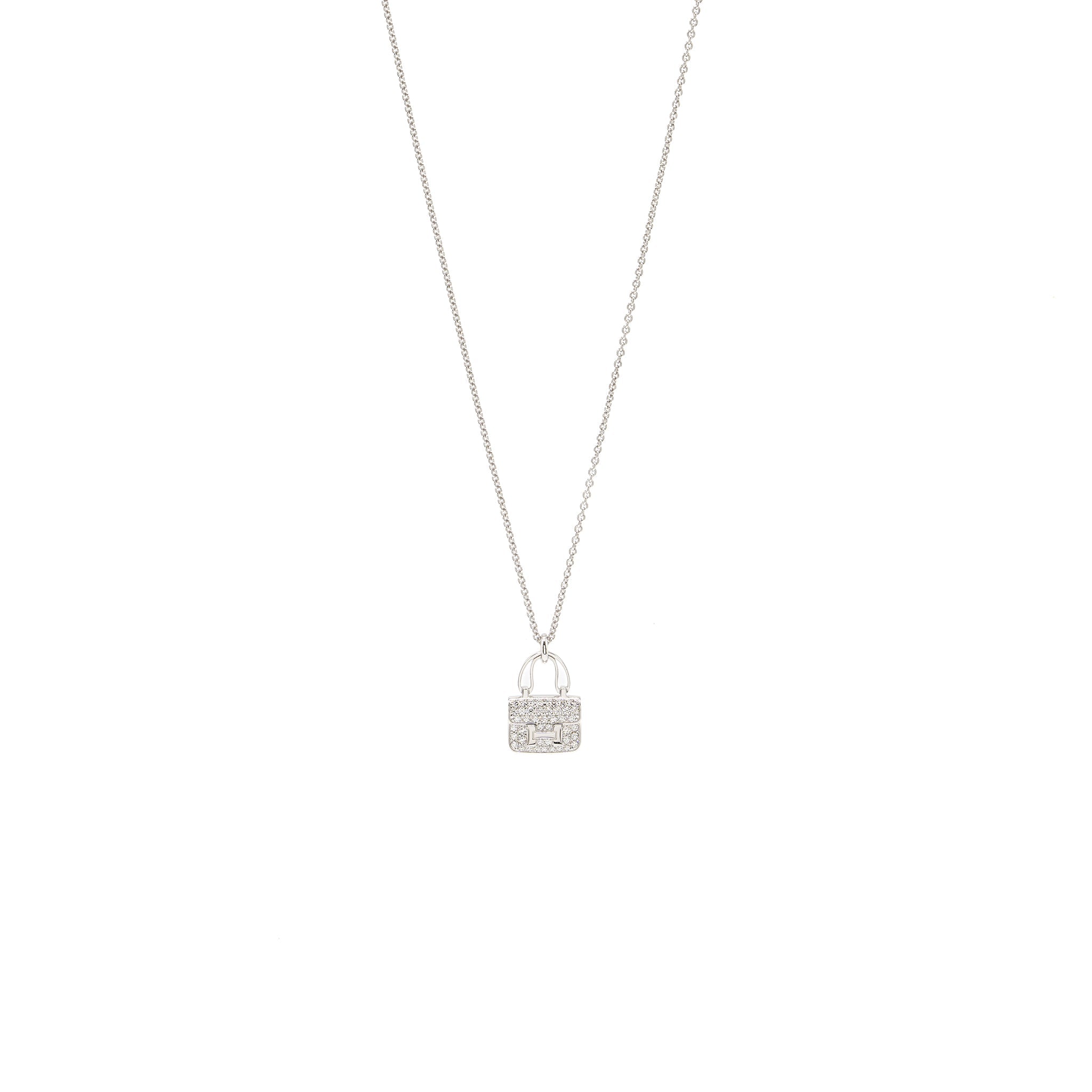 HERMES AMULETTES CONSTANCE PENDANT WHITE GOLD, DIAMONDS