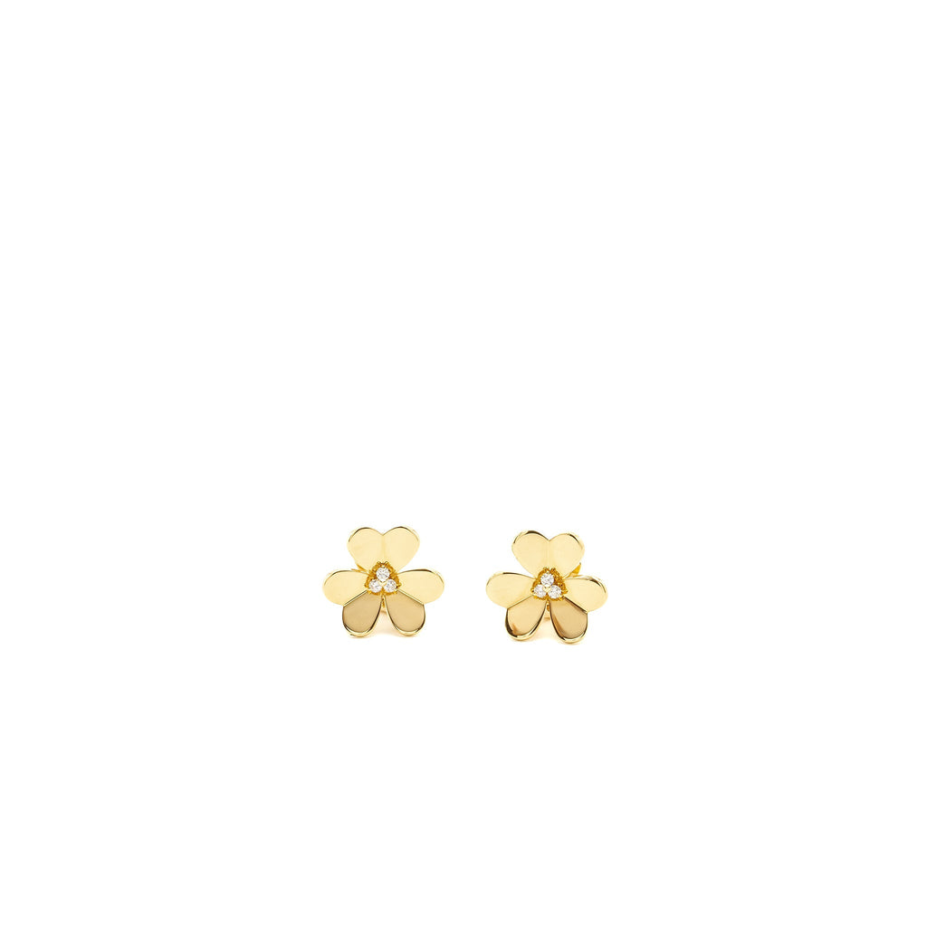 VAN CLEEF & ARPELS FRIVOLE EARRINGS YELLOW GOLD/DIAMONDS