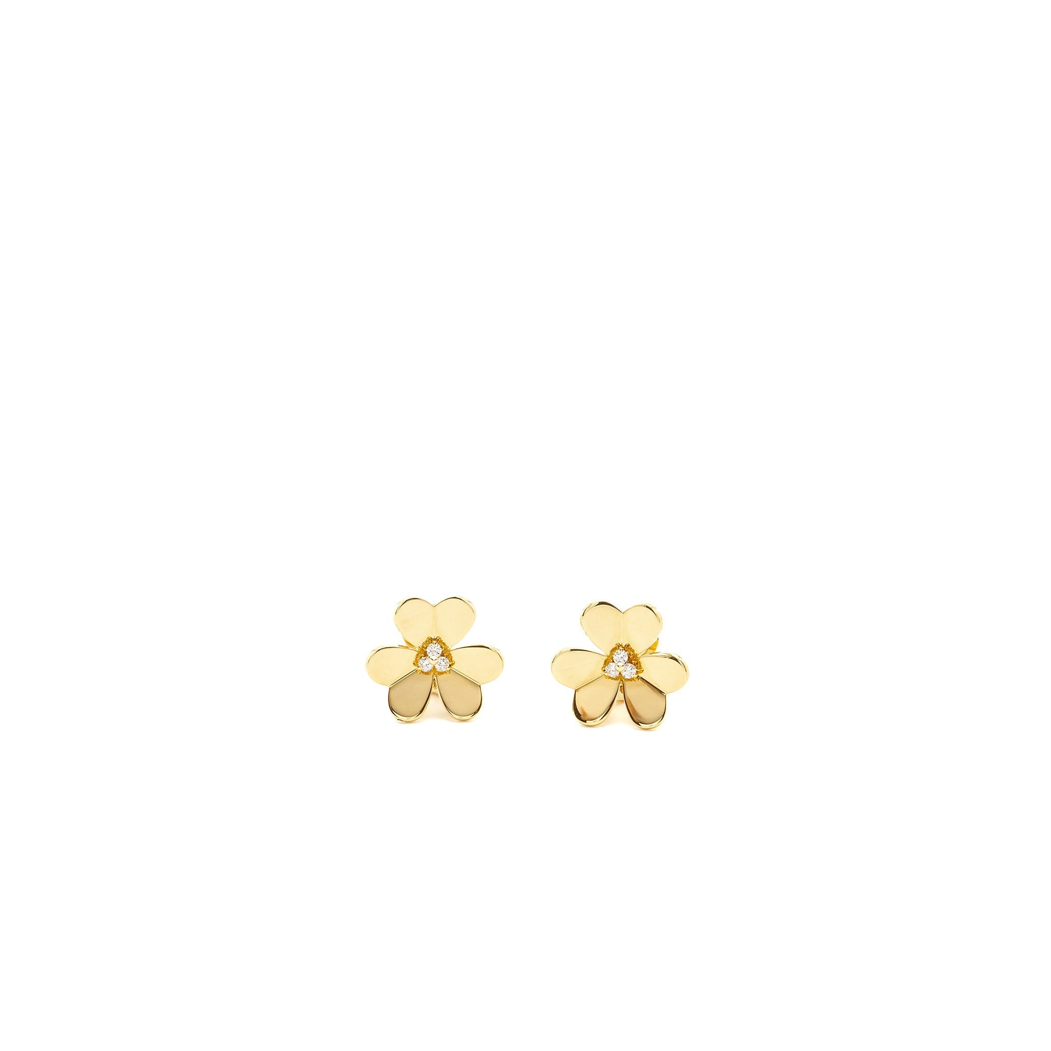 VAN CLEEF & ARPELS FRIVOLE EARRINGS YELLOW GOLD/DIAMONDS