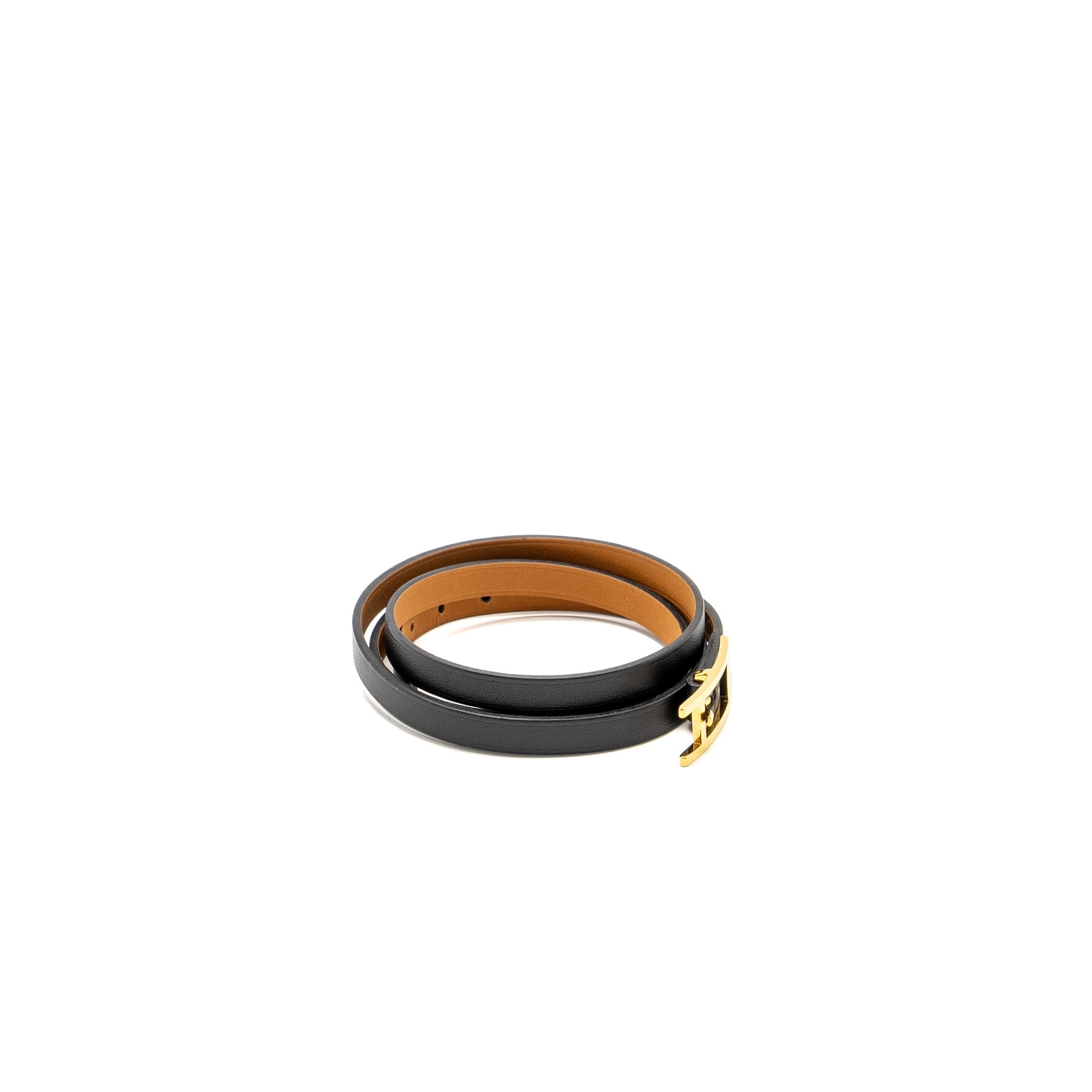 HERMES HAPI 3 BRACELET BLACK GHW