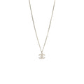 CHANEL CC LOGO NECKLACE CRYSTAL SILVER TONE