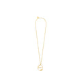 DIOR FLORA AND WING CIRCLE PENDANT NECKLACE GOLD TONE