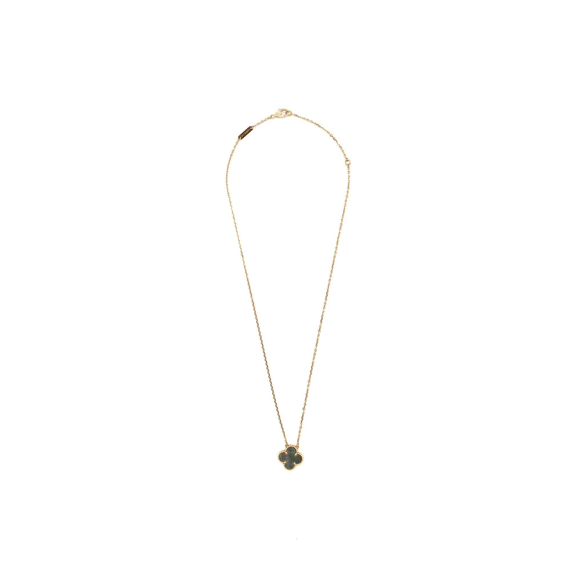 VAN CLEEF AND ARPELS VINTAGE ALHAMBRA PENDANT ROSE GOLD WITH GREY MOTHER OF PEARL