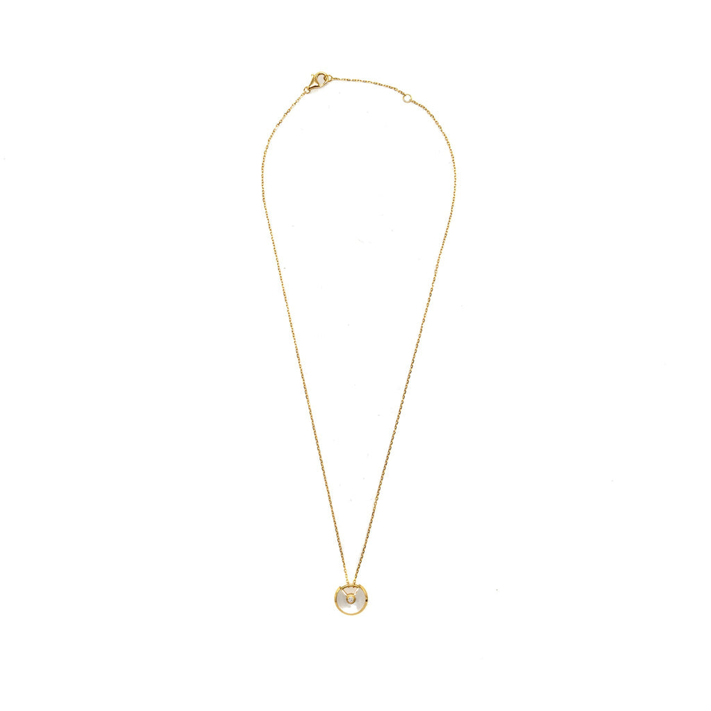 CARTIER AMULETTE DE CARTIER NEKCLACE, XS MODEL, WHITE MOTHER OF PEARL ROSE GOLD DIAMOND