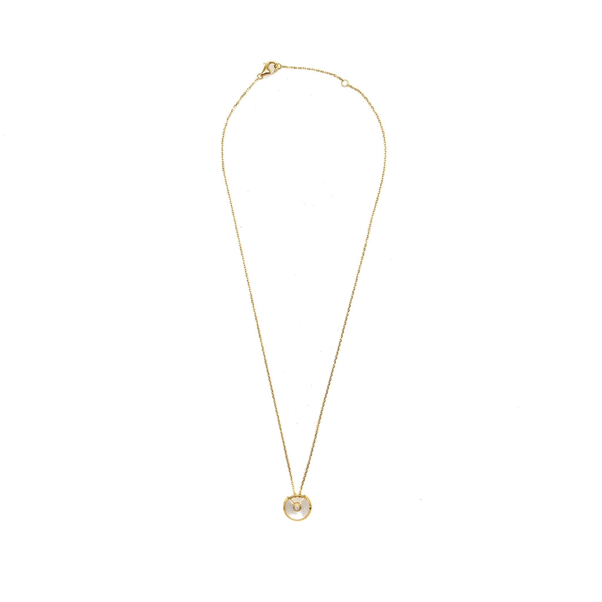 CARTIER AMULETTE DE CARTIER NEKCLACE, XS MODEL, WHITE MOTHER OF PEARL ROSE GOLD DIAMOND