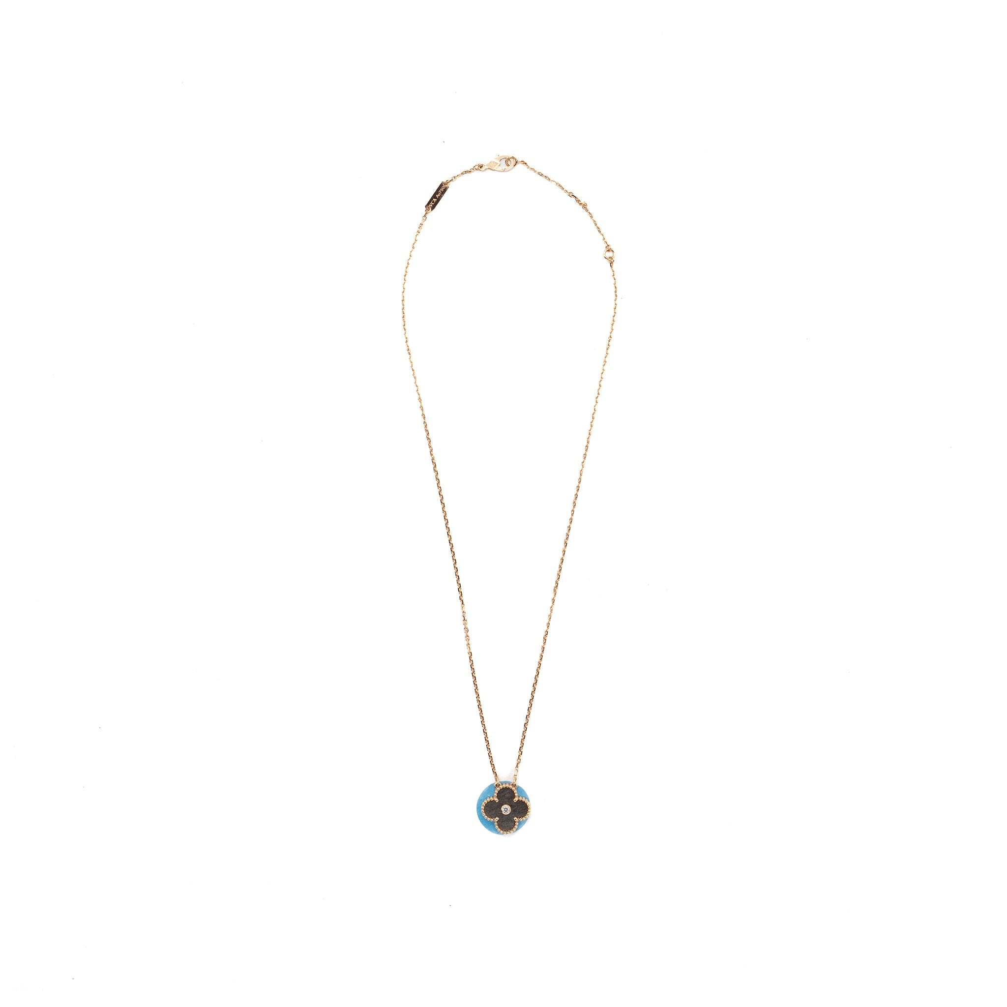 VAN CLEEF & ARPELS 2023 ALHAMBRA HOLIDAY LIMITED PENDANT SILVER OBSIDIAN AU750 ROSE GOLD DIAMOND