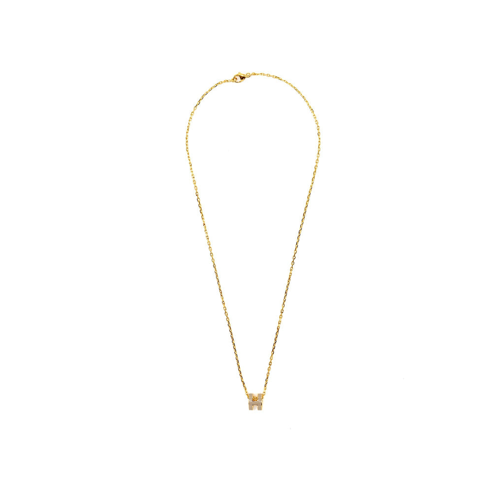 HERMES MINI POP H PENDANT MARRON GLACE GHW