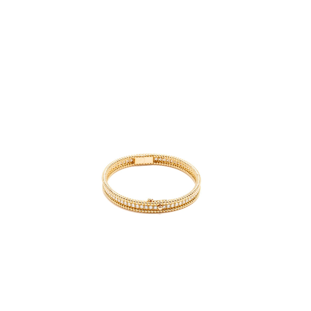 VAN CLEEF & ARPELS PERLEE BRACELET, 1 ROW ROSE GOLD, DIAMONDS
