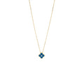 VAN CLEEF & ARPELS VINTAGE ALHAMBRA PENDANT 2019 LIMITED EDITION CELESTIAL BLUE SEVRES PORCELAIN / DIAMOND YELLOW GOLD