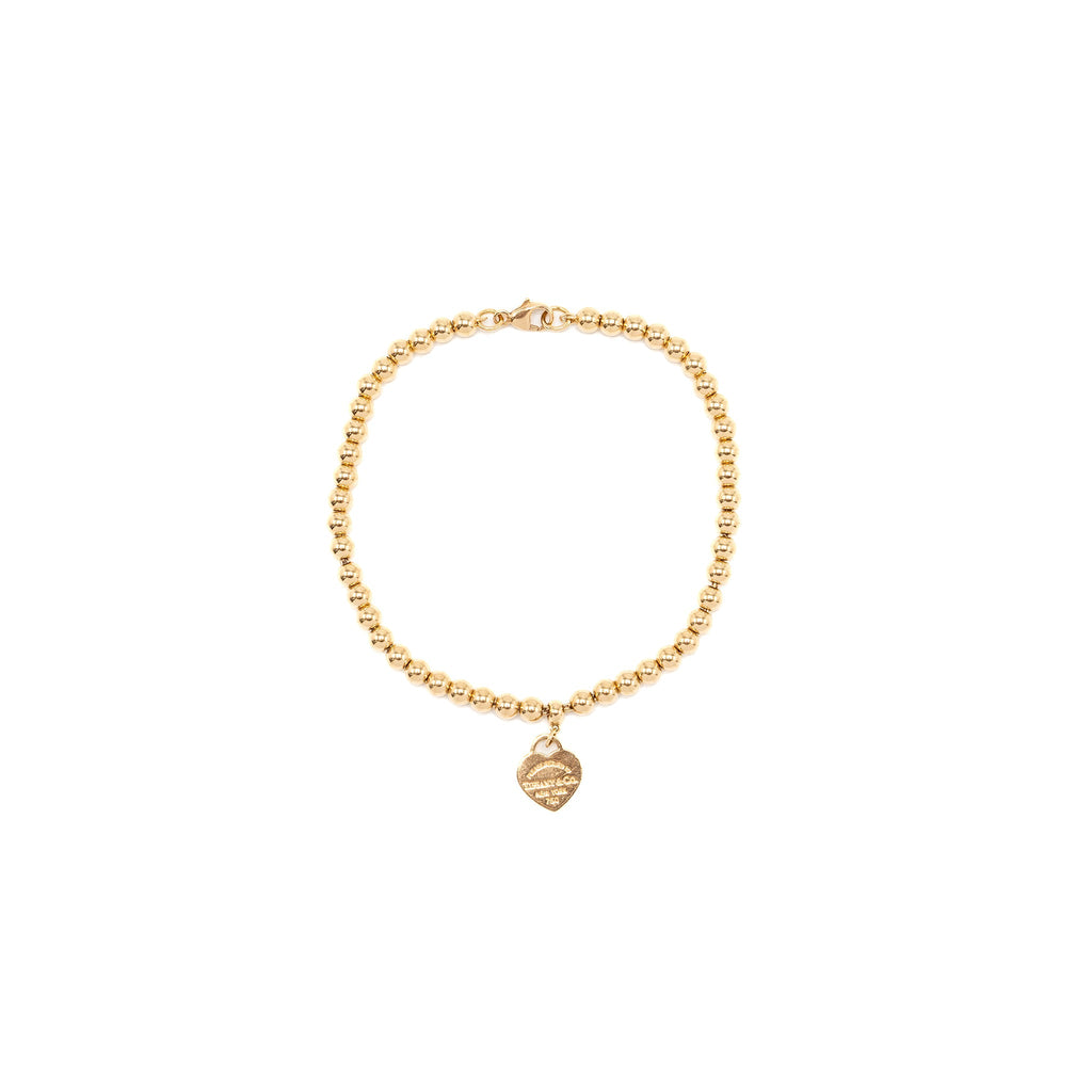 TIFFANY HEART TAG BEAD BRACELET ROSE GOLD