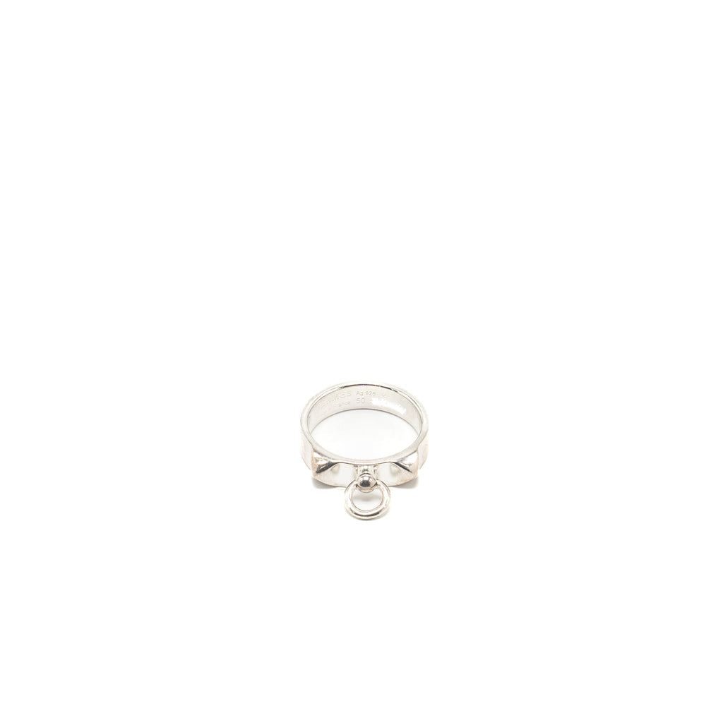 HERMES COLLIER DE CHAIN RING SILVER