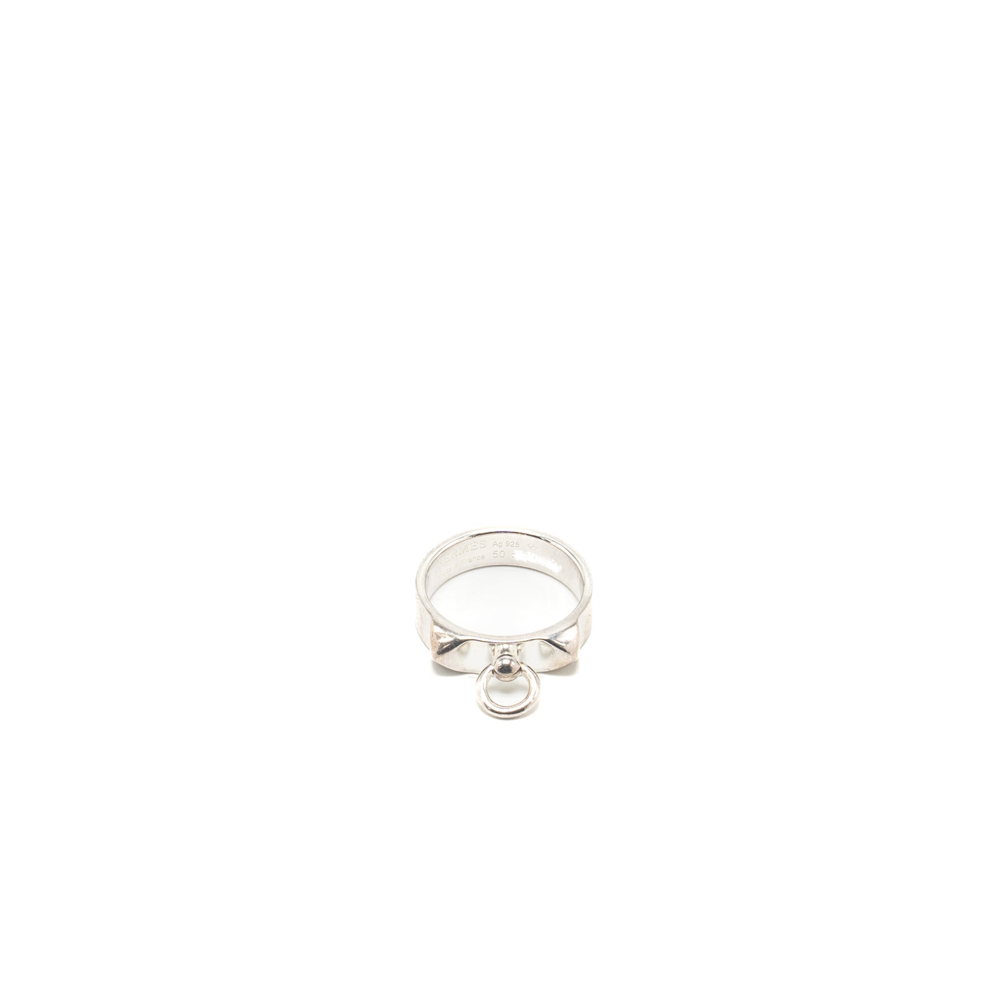 HERMES COLLIER DE CHAIN RING SILVER