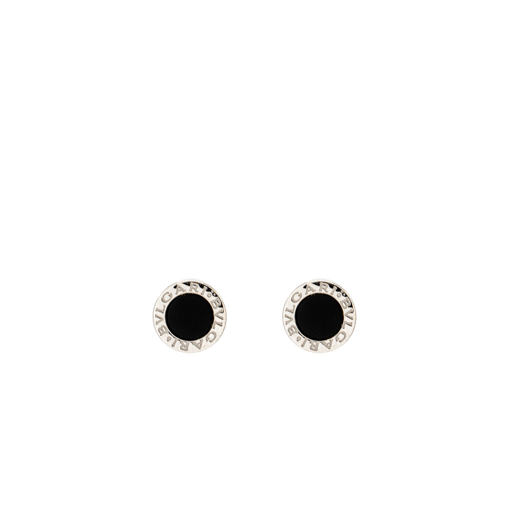 BVLGARI BVLGARI SINGLE EARRINGS 18K WHITE GOLD / ONYX (SELL IN A PAIR)