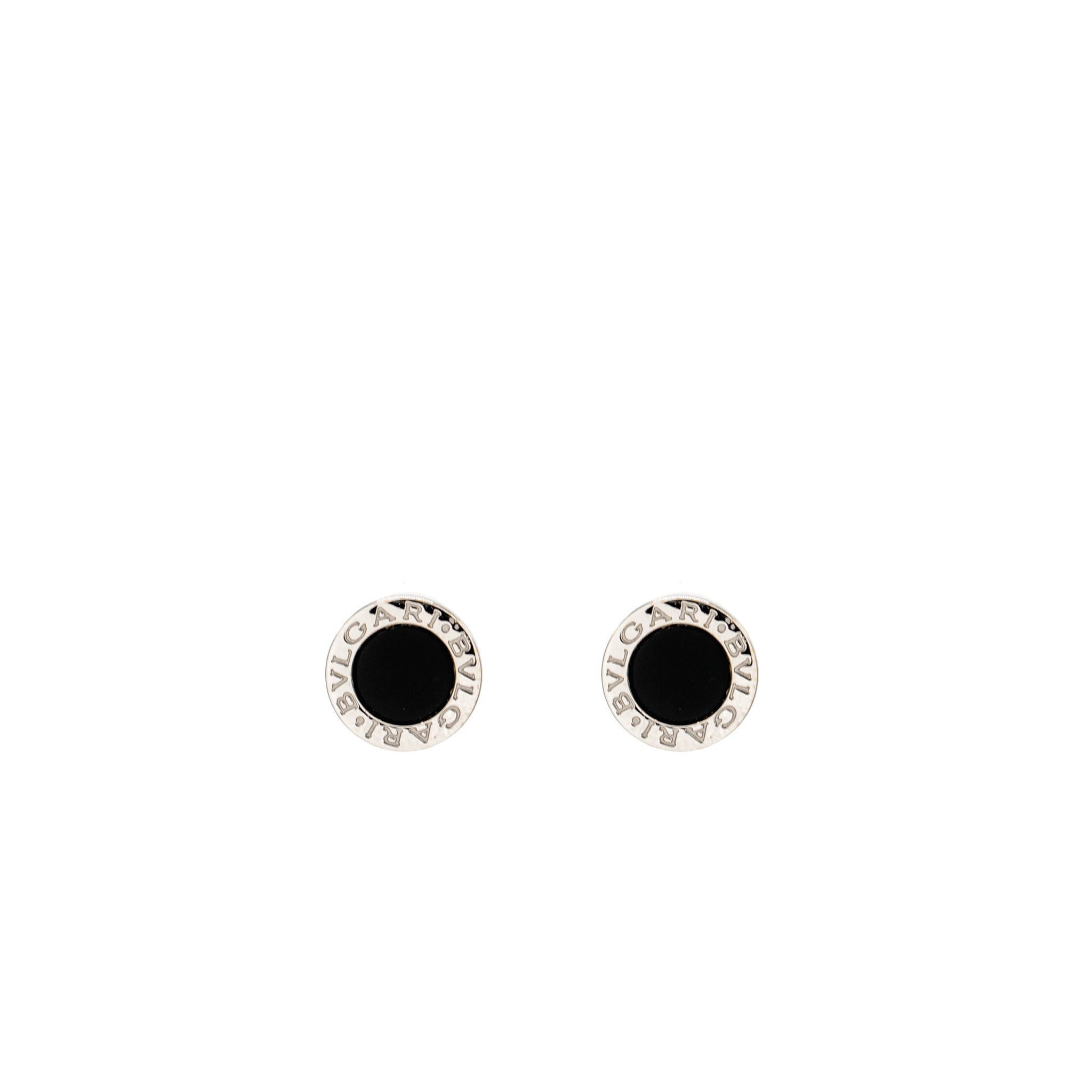 BVLGARI BVLGARI SINGLE EARRINGS 18K WHITE GOLD / ONYX (SELL IN A PAIR)