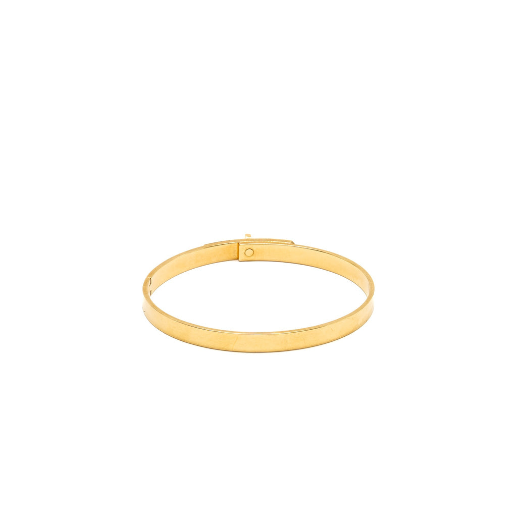 HERMES KELLY BRACELET YELLOW GOLD, 4 DIAMONDS