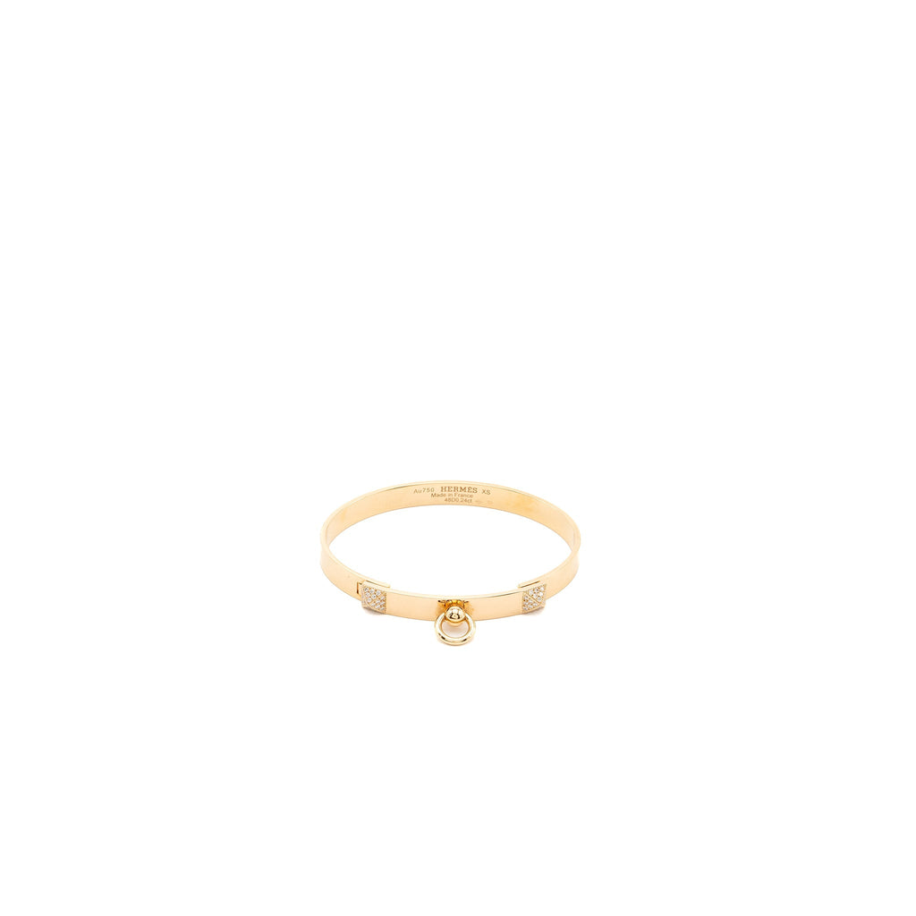 HERMES COLLIER DE CHIEN BRACELET ROSE GOLD, DIAMONDS