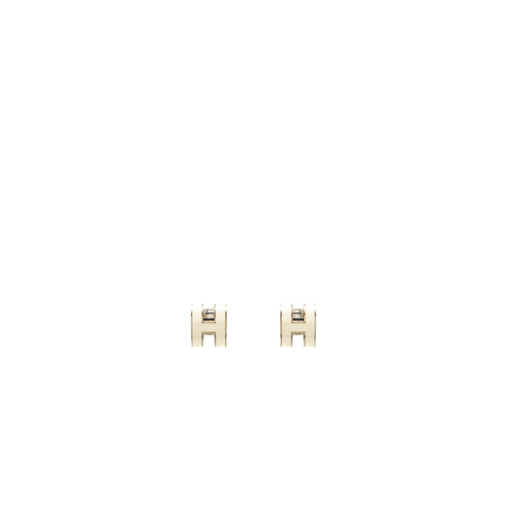 HERMES POP H EARRINGS BLANC SHW