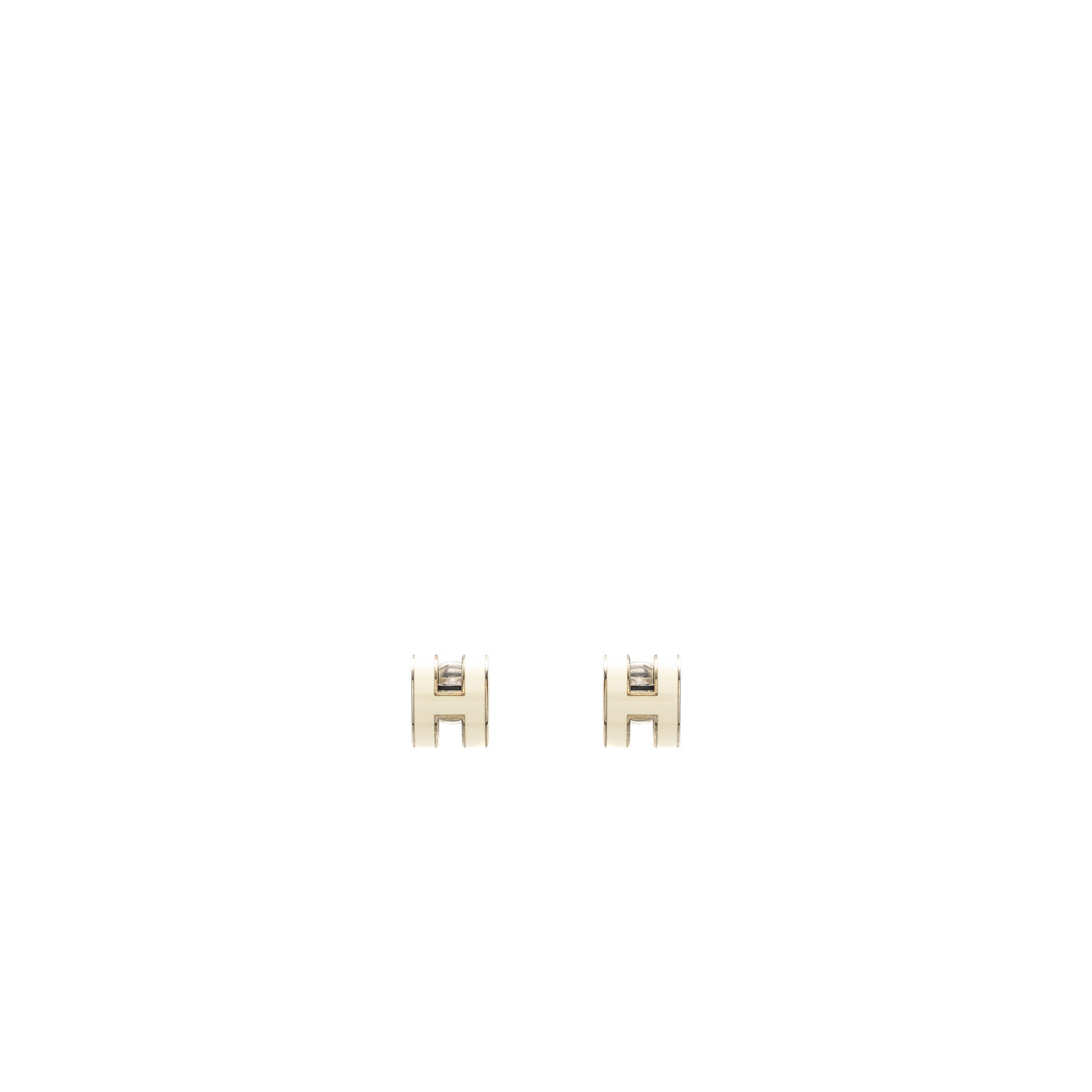 HERMES POP H EARRINGS BLANC SHW