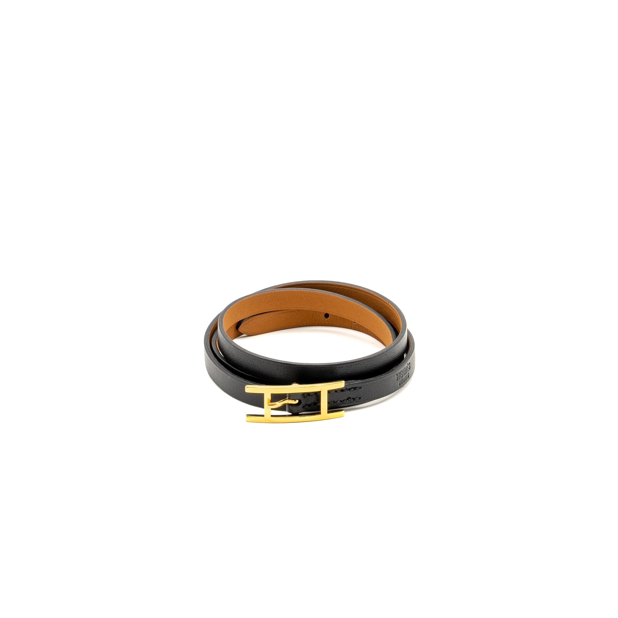 HERMES HAPI 3 BRACELET BLACK GHW