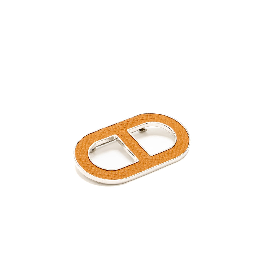 HERMES CHAINE D’ANCRE BROOCH EPSOM GOLD SHW