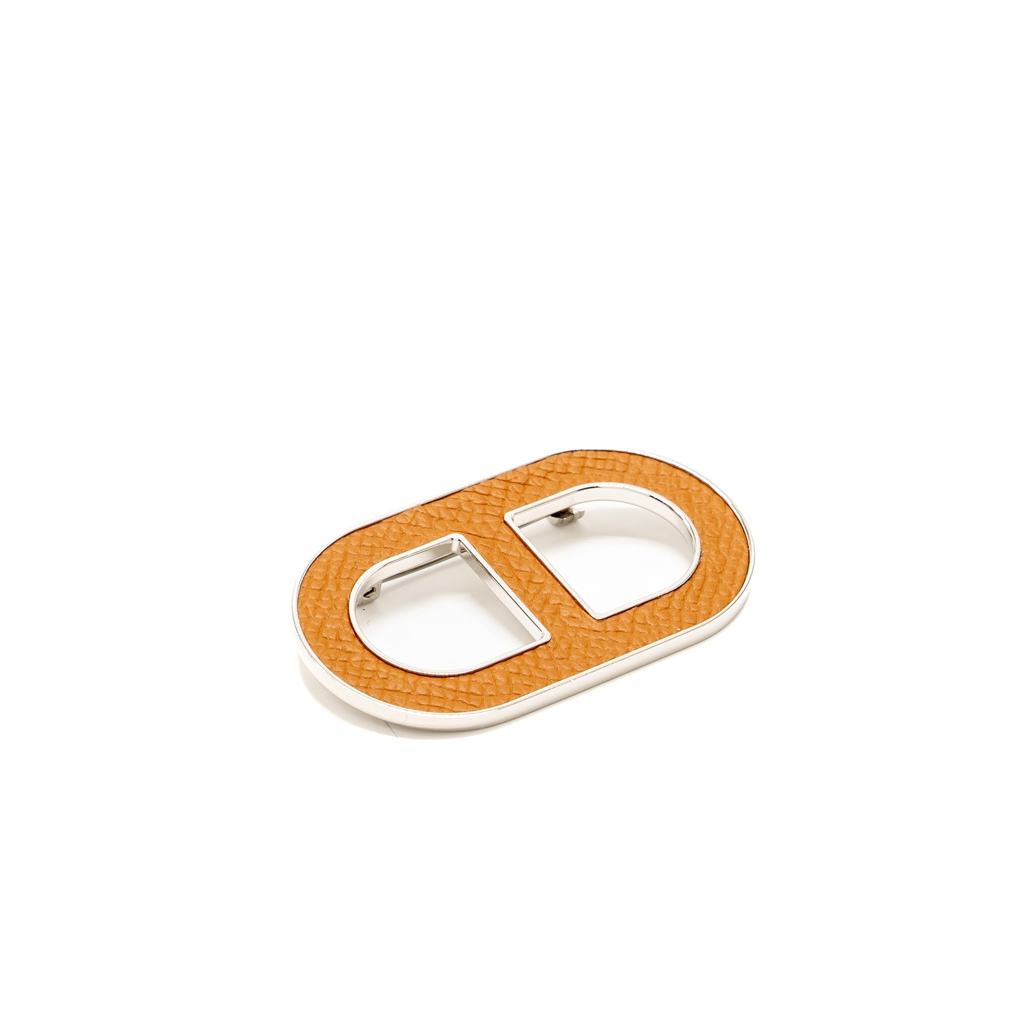 HERMES CHAINE D’ANCRE BROOCH EPSOM GOLD SHW