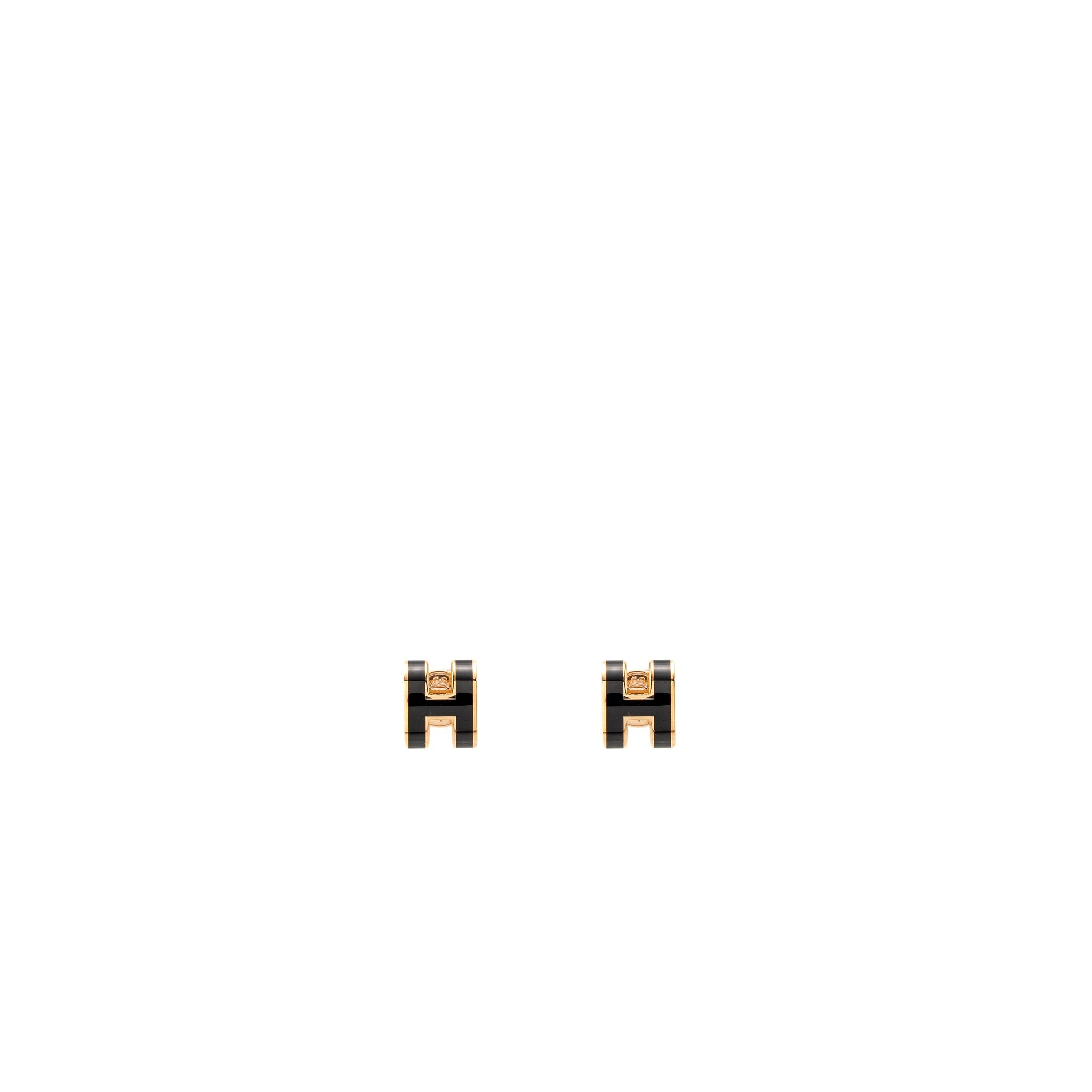 HERMES MINI POP H EARRINGS BLACK RGHW