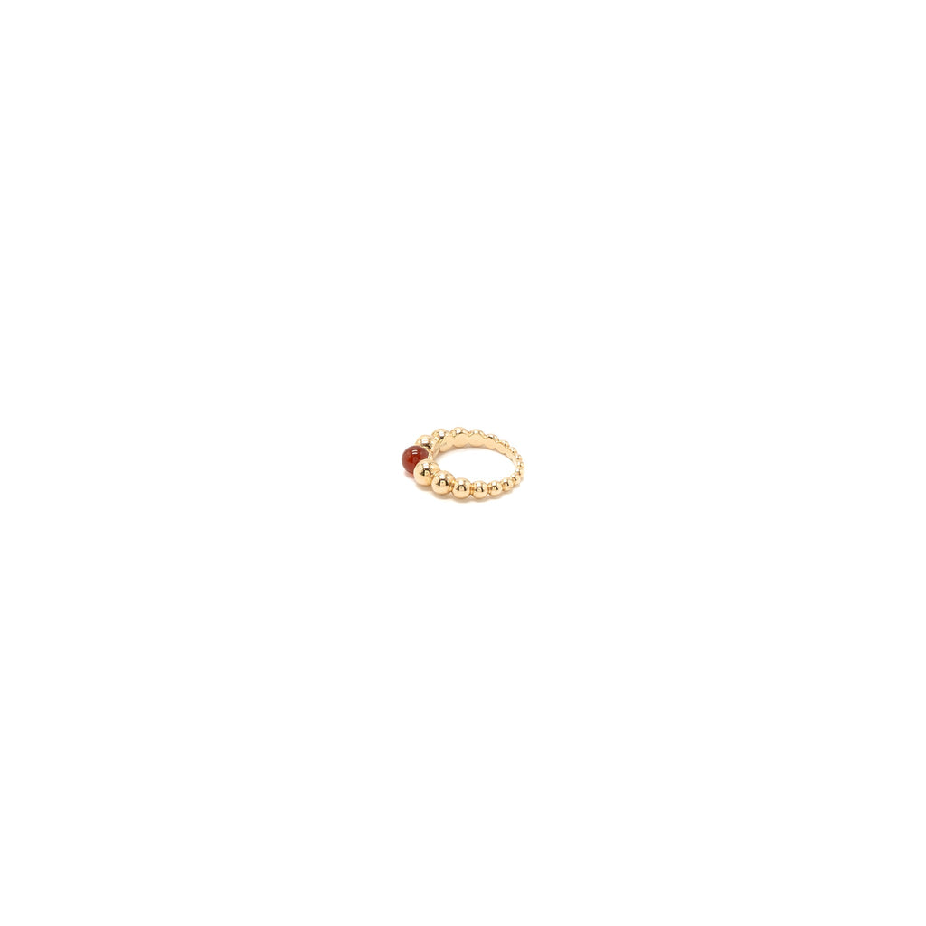 VAN CLEEF & ARPELS PERLEE VARIATION RING CARNELIAN ROSE GOLD