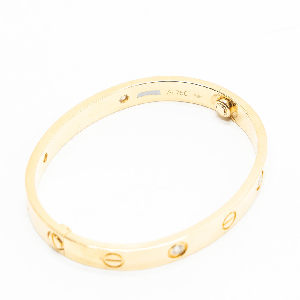 CARTIER LOVE BRACELET YELLOW GOLD 4 DIAMONDS