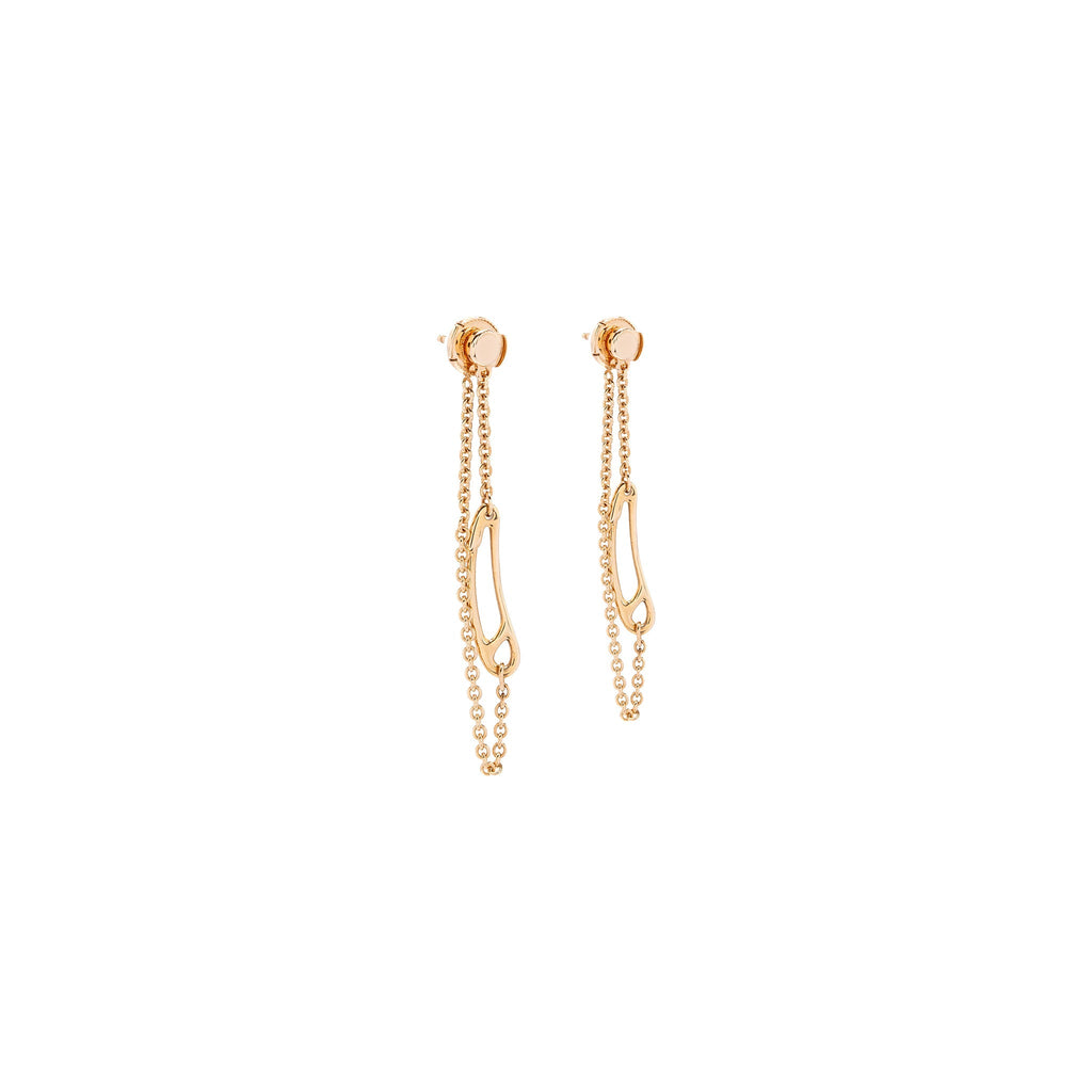 HERMES CHAINE D'ANCRE MINI PUNK EARRINGS ROSE GOLD