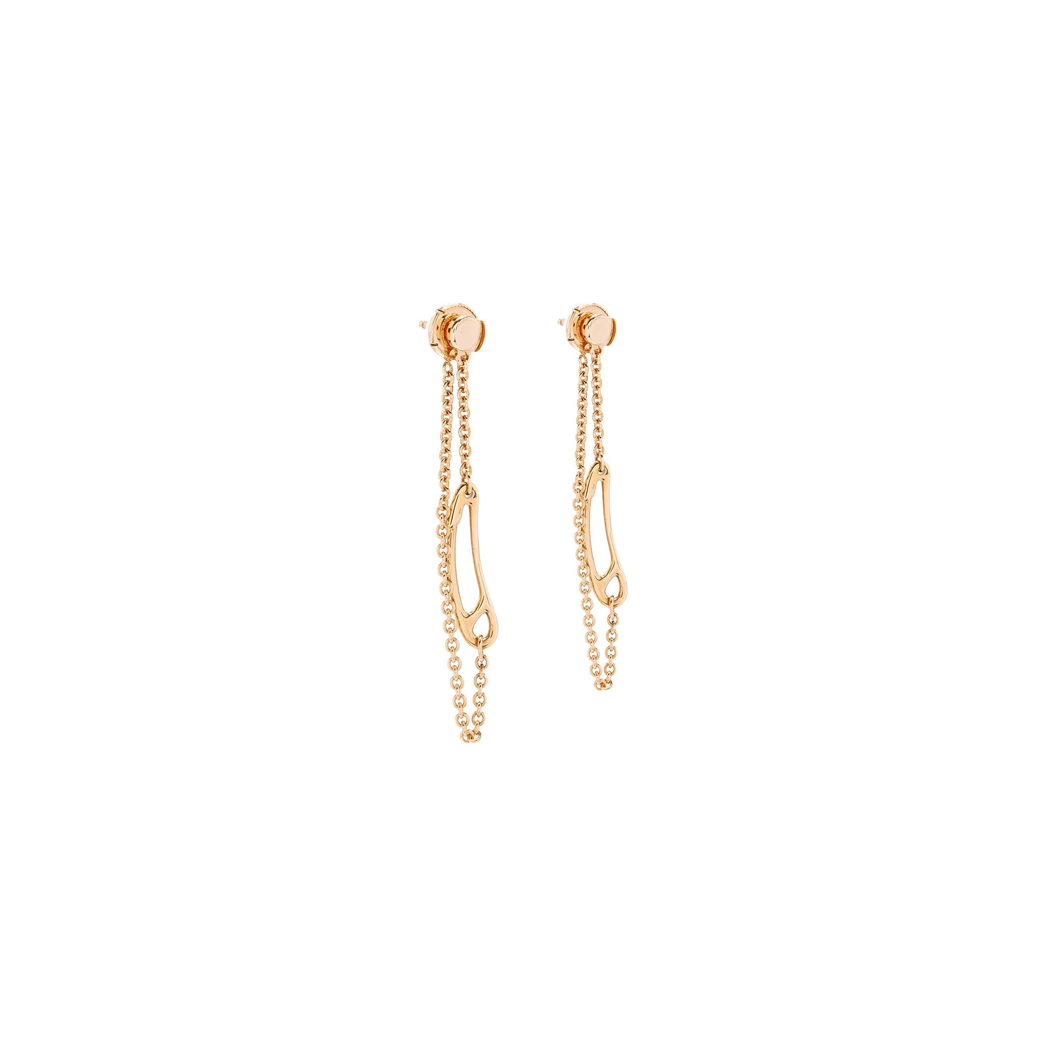 HERMES CHAINE D'ANCRE MINI PUNK EARRINGS ROSE GOLD