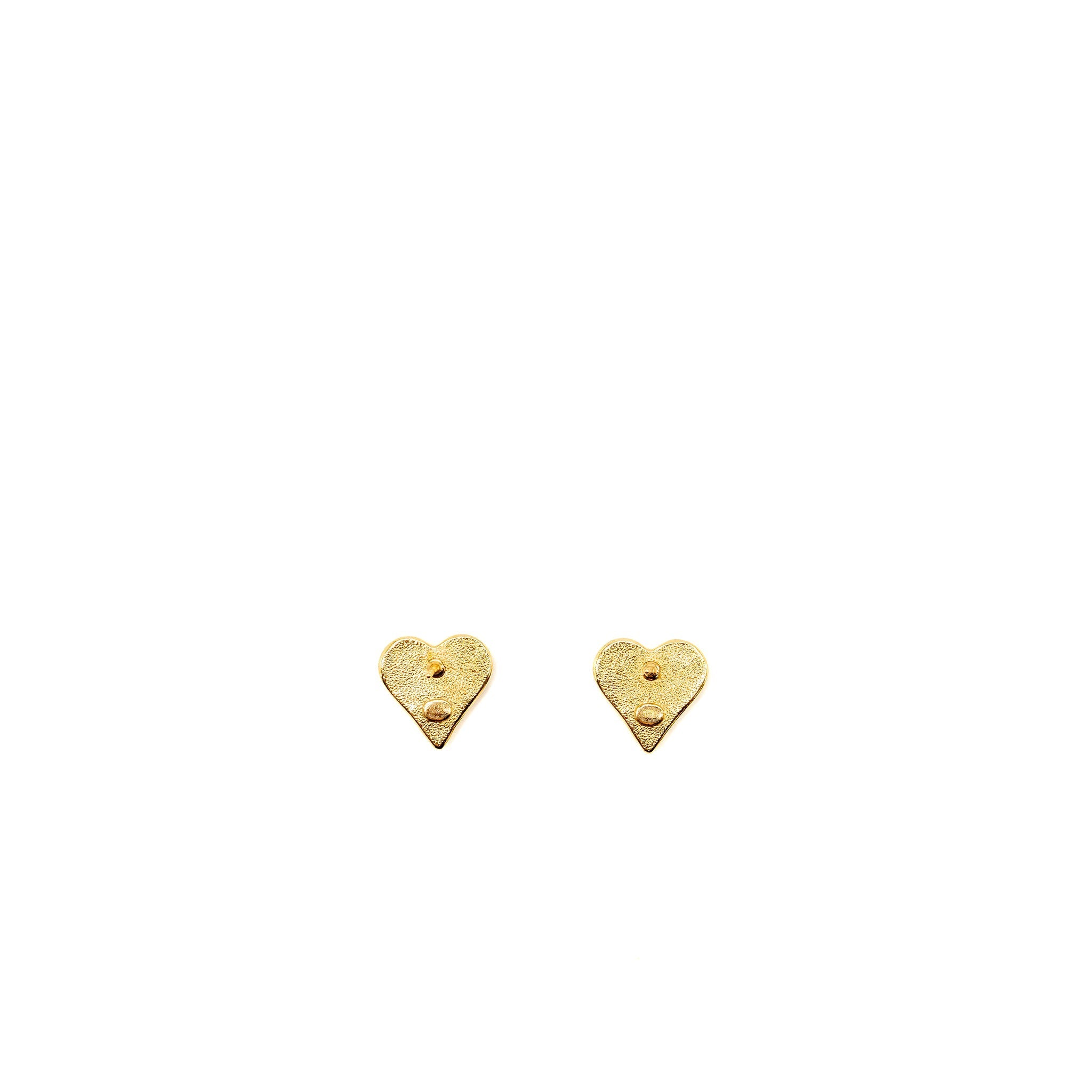 CHANEL HEART SHAPE CC LOGO EARRINGS GOLD TONE
