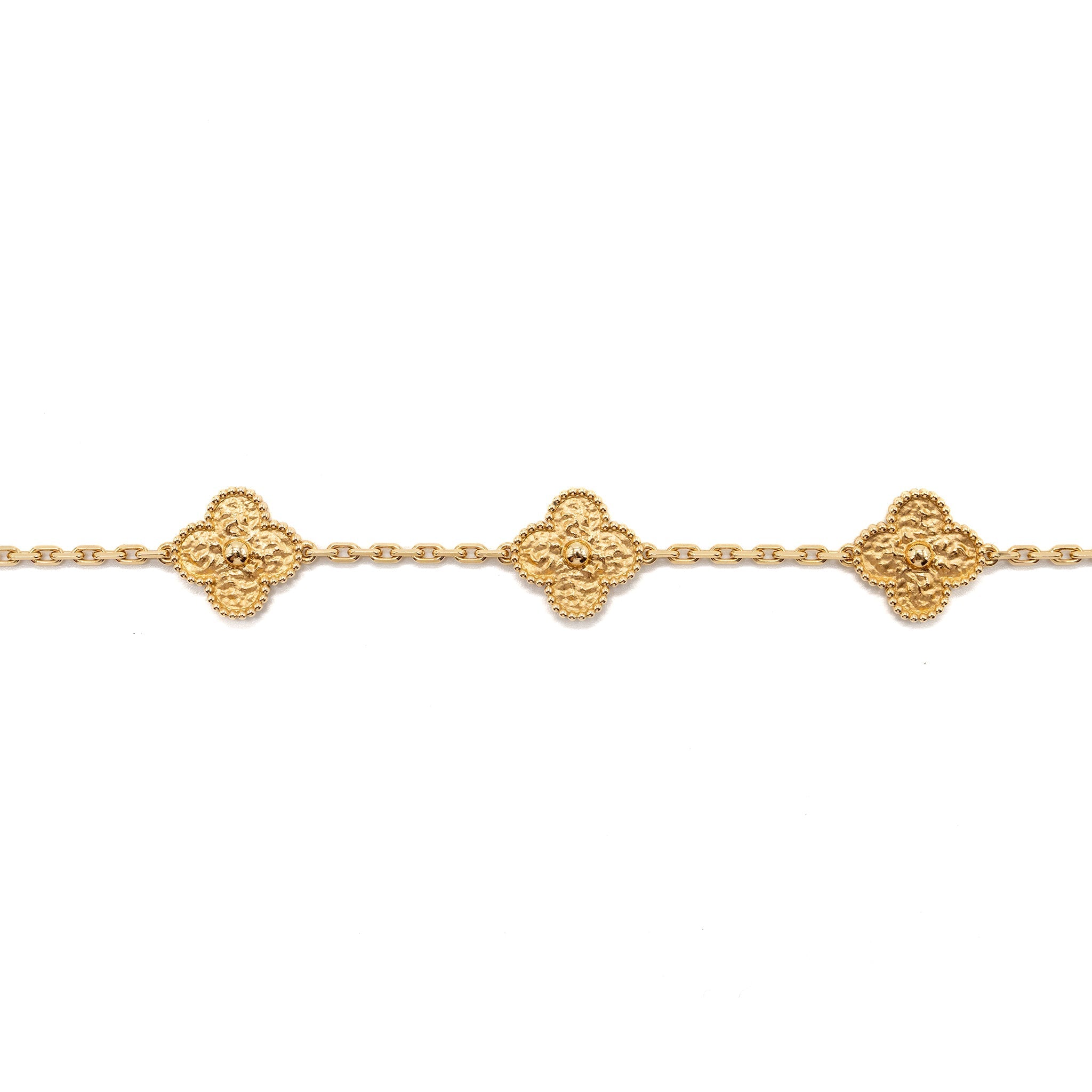 VAN CLEEF & ARPELS VINTAGE ALHAMBRA 5-MOTIF BRACELET YELLOW GOLD